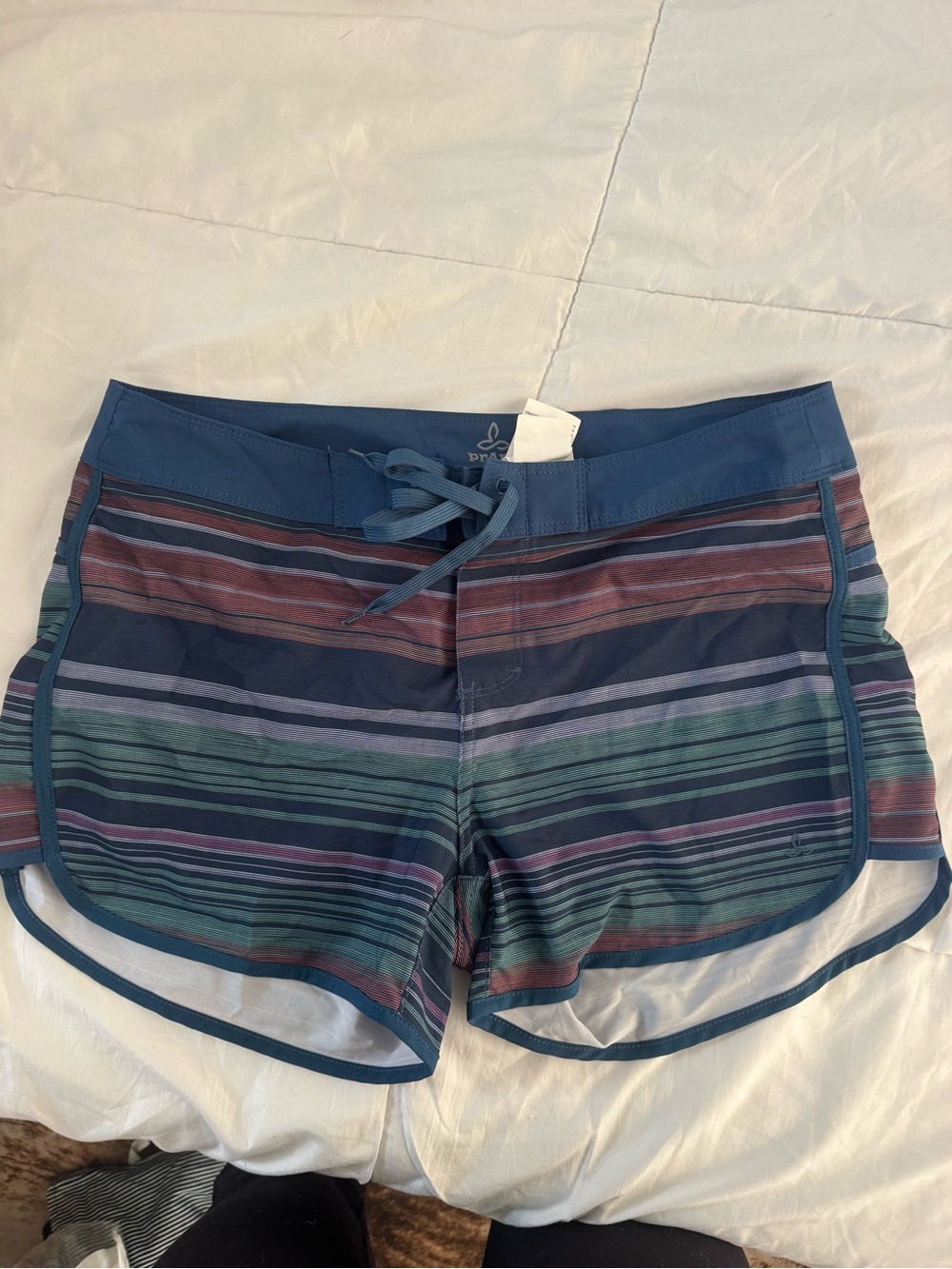 Prana Blue Striped Athletic Shorts
